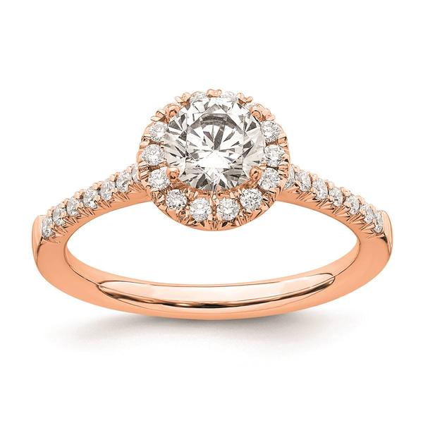 Pure Fire 14kt. Rose Gold Promise Lab Grown Diamond Halo Ring