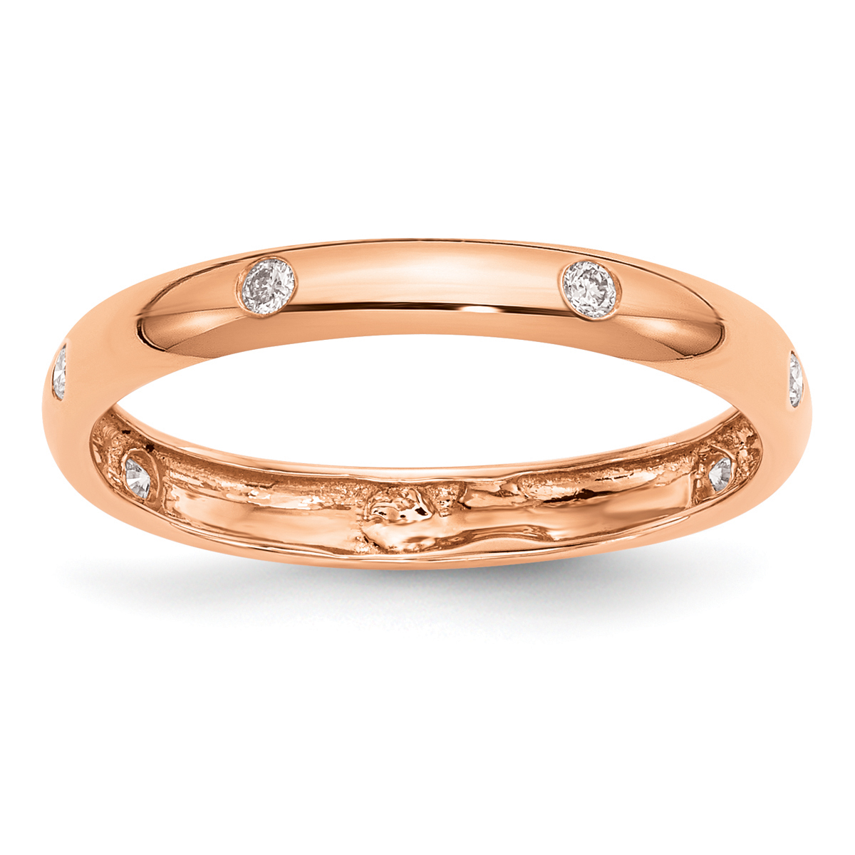 Endless Affection(tm) 14kt. Rose Gold Six Stone Diamond Wedding Band