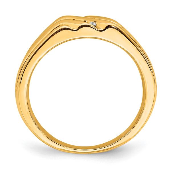 Mens Gentlemens Classics(tm) 14kt. Gold White Rhodium Accent Ring alternate view