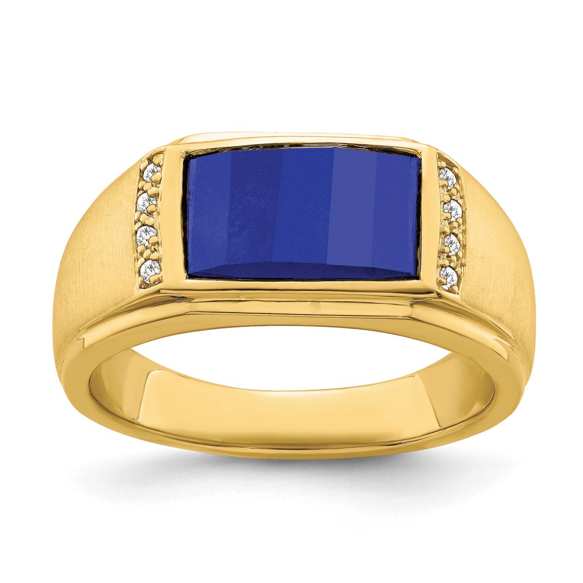 Mens Gentlemens Classics(tm) 14kt. Gold Sapphire & Diamond Ring