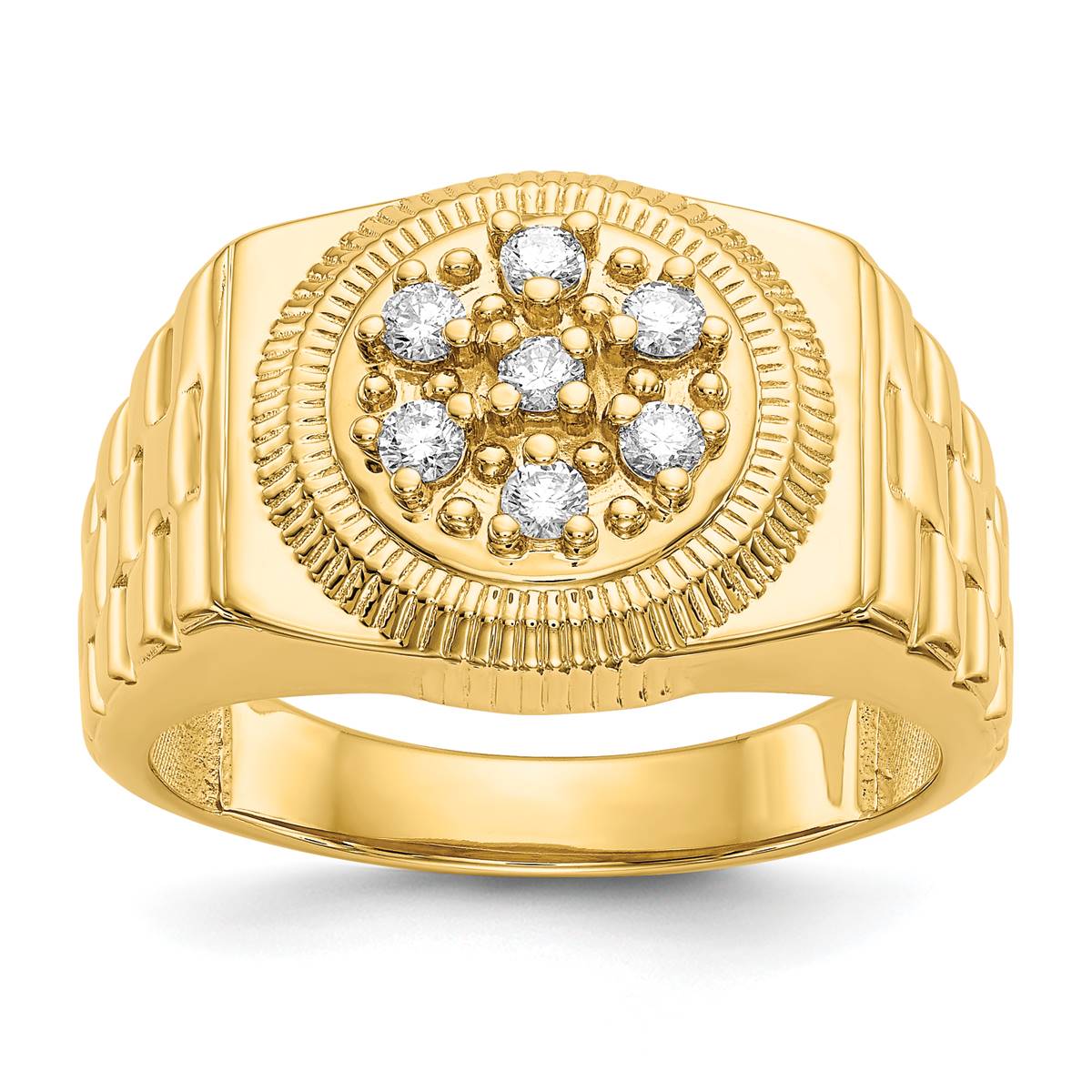 Mens Gentlemens Classics(tm) 14kt. Gold 1/4ctw. Diamond Circle Ring