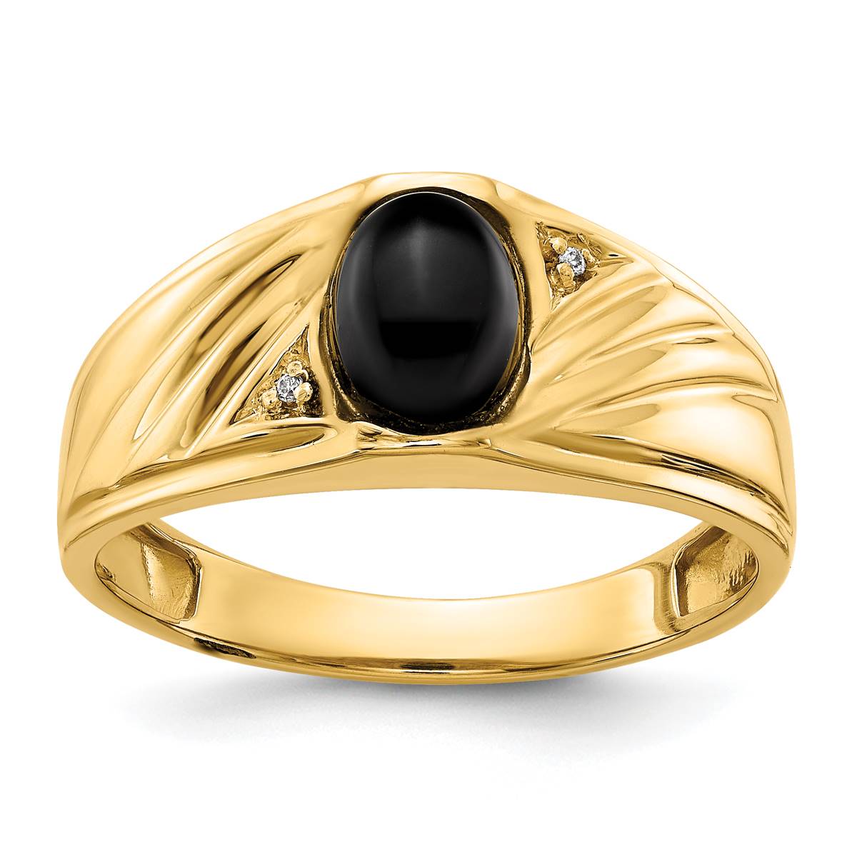 Mens Gentlemens Classics(tm) 14kt. Gold Oval Onyx & Diamond Ring