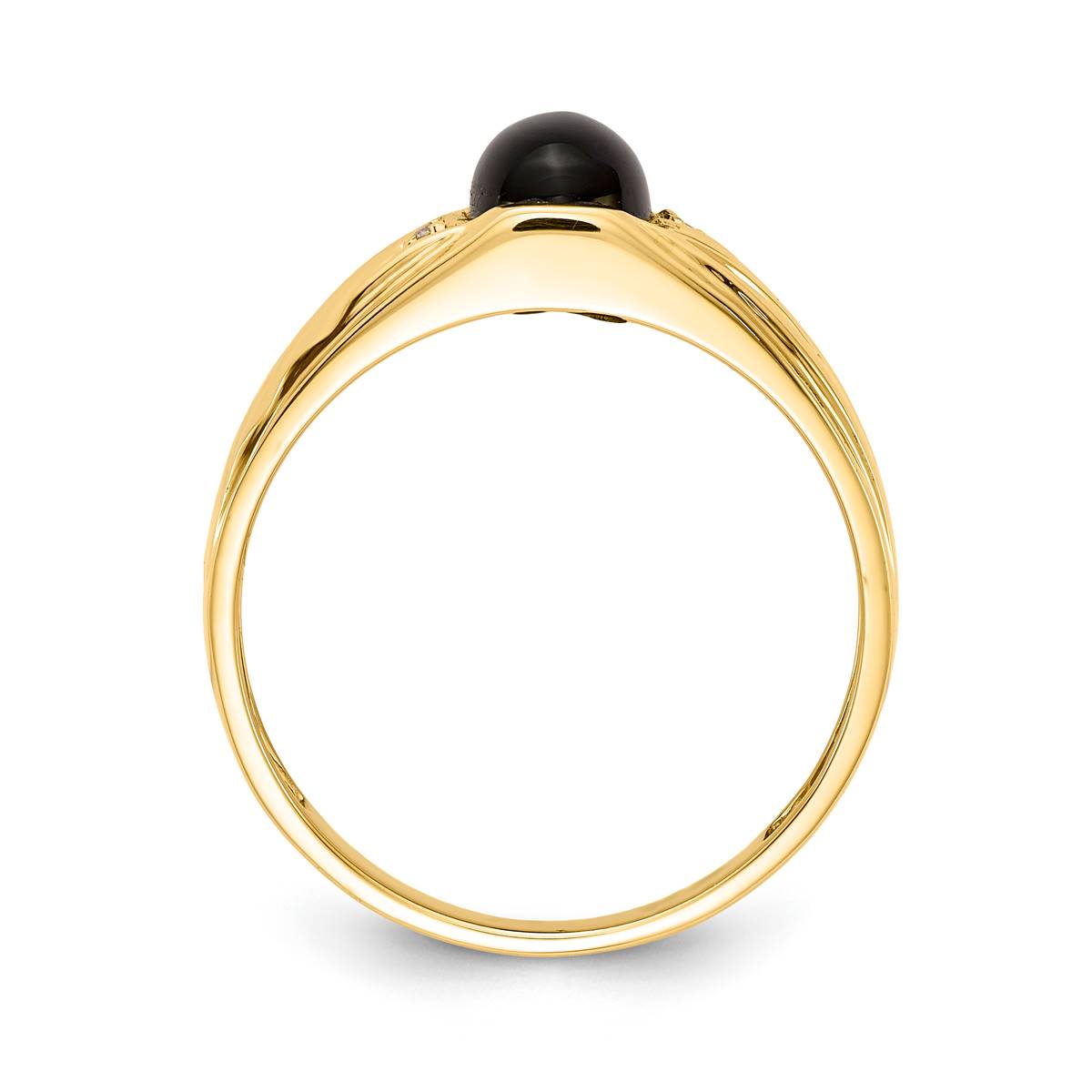 Mens Gentlemens Classics(tm) 14kt. Gold Oval Onyx & Diamond Ring