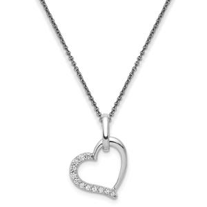 Diamond Classics(tm) 14kt. White Gold Heart Pendant Necklace