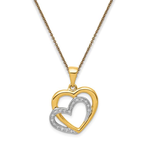 Diamond Classics(tm) 14kt. Entwined Hearts Pendant Necklace