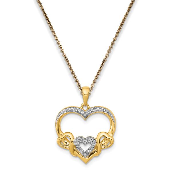 Diamond Classics(tm) 14kt. Gold Hearts Pendant Necklace