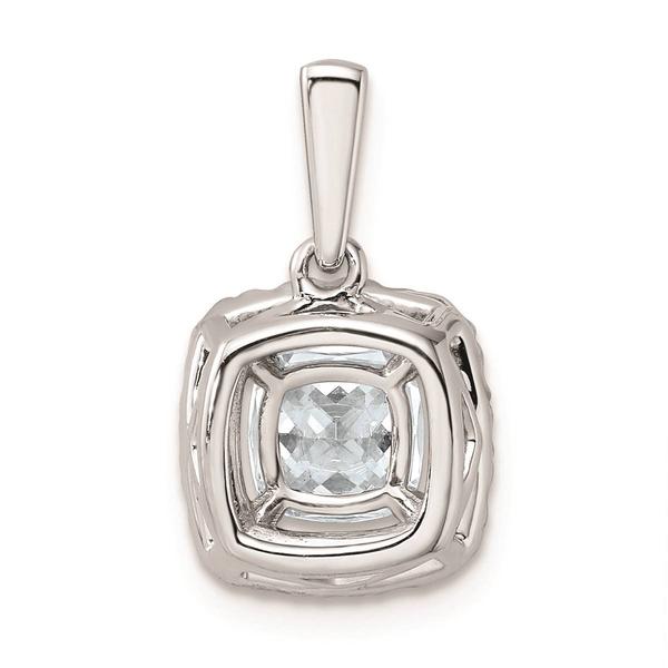 Pure Fire 14kt. White Gold Aquamarine Halo Pendant alternate view
