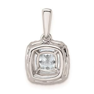 Pure Fire 14kt. White Gold Aquamarine Halo Pendant alternate view