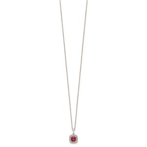 Pure Fire 14kt. White Gold Ruby Halo Pendant alternate view