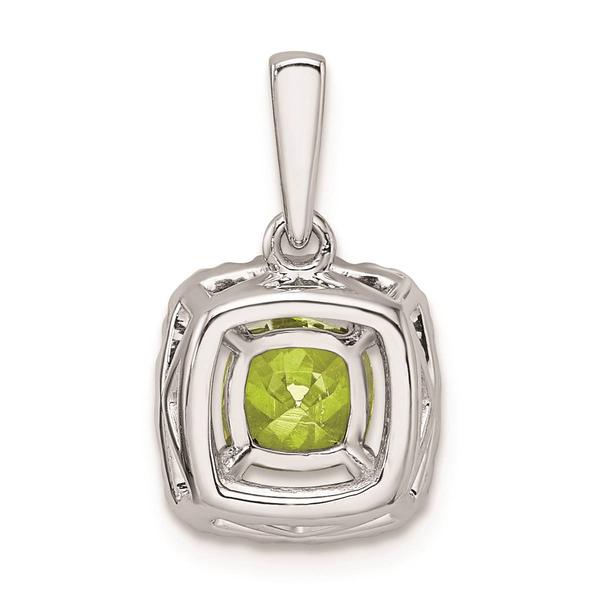 Pure Fire 14kt. White Gold Lab Peridot Halo Pendant alternate view