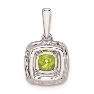 Pure Fire 14kt. White Gold Lab Peridot Halo Pendant alternate view