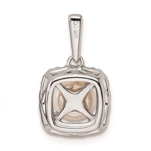 Pure Fire 14kt. White Gold Lab Grown Diamond & Pearl Pendant alternate view