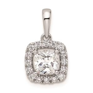 Pure Fire 14kt. White Gold White Sapphire Halo Pendant