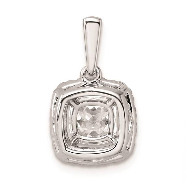 Pure Fire 14kt. White Gold White Sapphire Halo Pendant alternate view