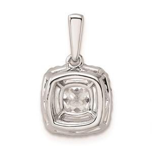Pure Fire 14kt. White Gold White Sapphire Halo Pendant alternate view
