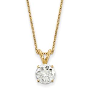 True Light(tm) 8.0mm Moissanite Solitaire Pendant Necklace