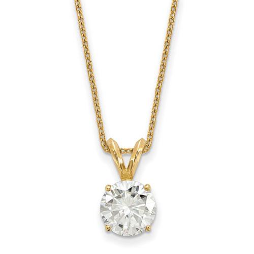 True Light(tm) 8.0mm Moissanite Solitaire Pendant Necklace