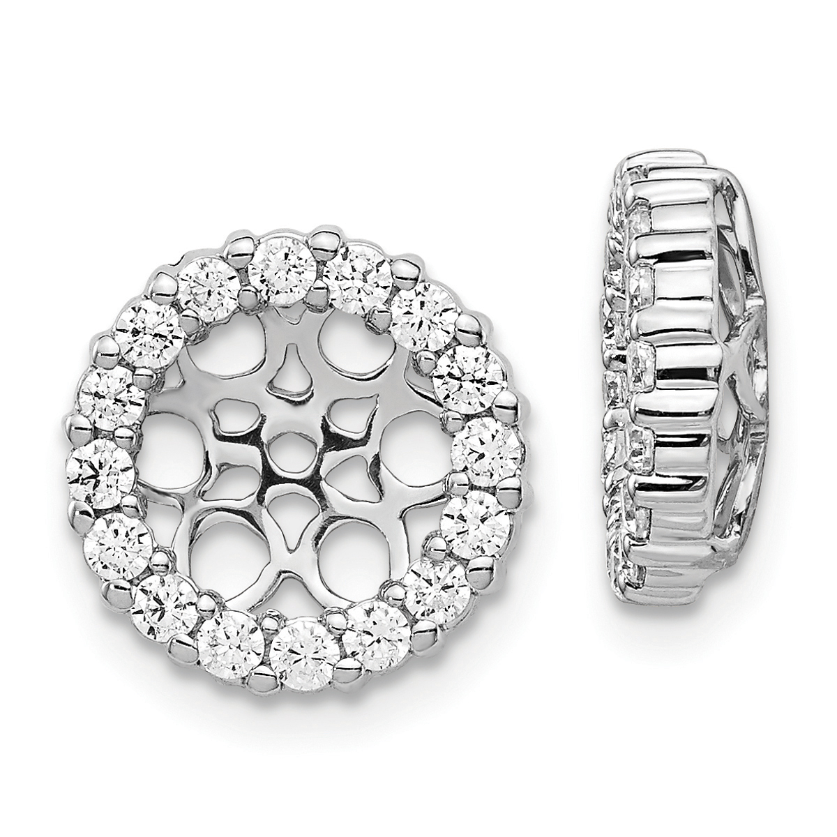 Diamond Classics(tm) White Gold Round Earring Jackets