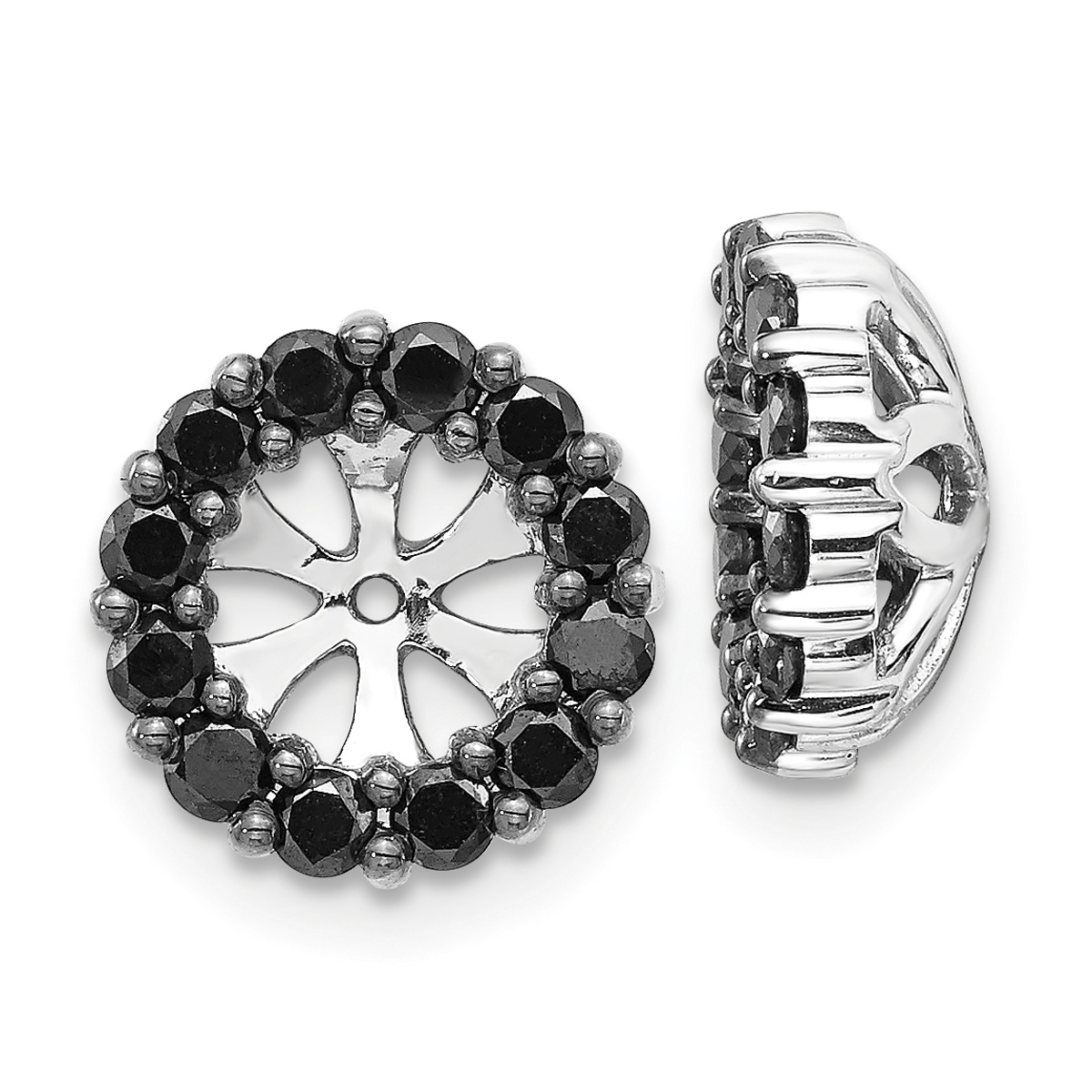 Diamond Classics(tm) White Gold 10mm Black Earring Jackets