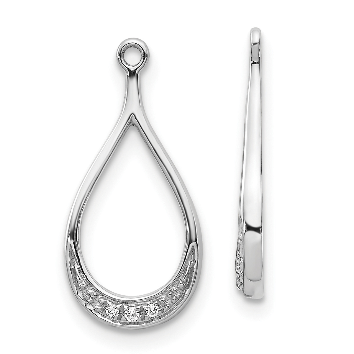 Diamond Classics(tm) 14kt. White Gold 18x9mm Earring Jackets