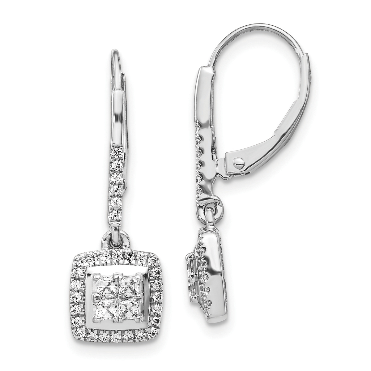 Diamond Classics(tm) 14kt. White Gold Diamond Dangle Earrings