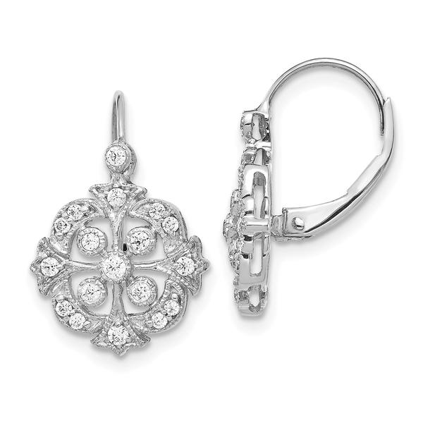 Diamond Classics(tm) 14k White Gold 18x12mm Diamond Earrings