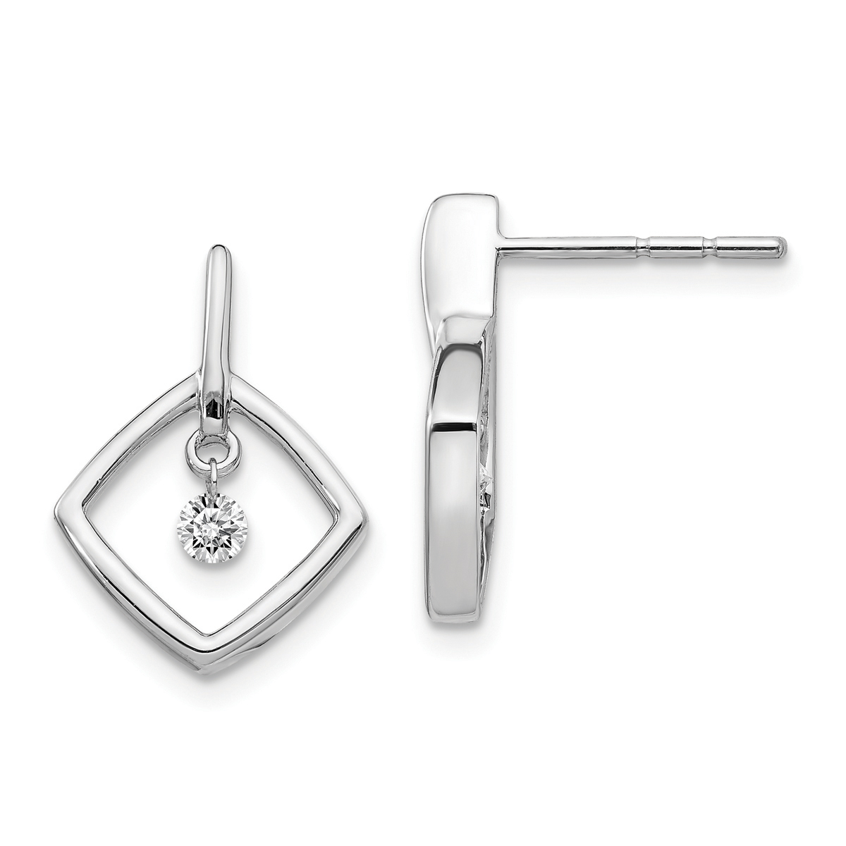 Diamond Classics(tm) 14kt. White Gold 16x12mm Diamond Earrings
