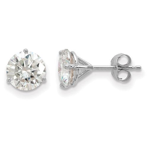 True Light(tm) 7.0mm Round Martini Post Moissanite Earrings