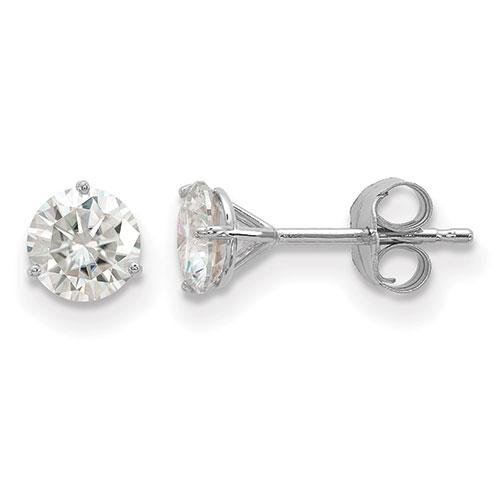 True Light(tm) 5.0mm Round Moissanite Martini Post Earrings