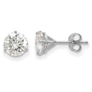 True Light(tm) 6.5mm Round Moissanite Martini Post Earrings