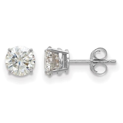 True Light(tm) 5.5mm Round Moissanite Basket Post Earrings