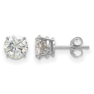 True Light(tm) 6.0mm Round Moissanite Basket Post Earrings