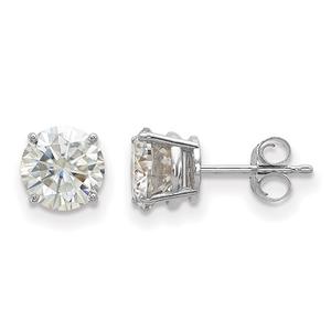 True Light(tm) 6.5mm Round Moissanite Basket Post Earrings