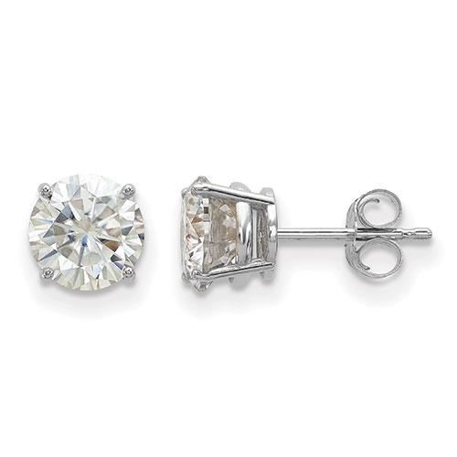 True Light(tm) 6.5mm Round Moissanite Basket Post Earrings
