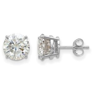 True Light(tm) 8.0mm Round Moissanite Basket Post Earrings