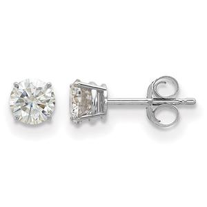 True Light(tm) 4.5mm Round Moissanite Basket Post Earrings