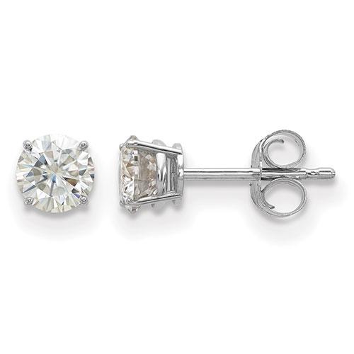 True Light(tm) 4.5mm Round Moissanite Basket Post Earrings