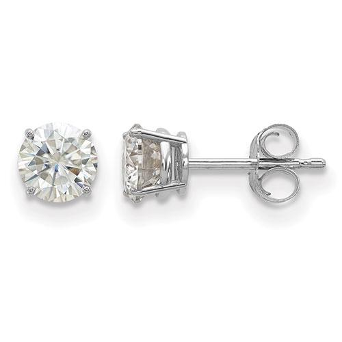 True Light(tm) 5.0mm Round Moissanite Basket Stud Earrings