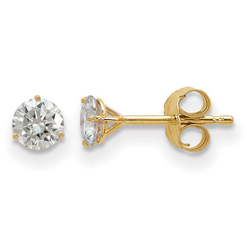 True Light(tm) 4.0mm Round Moissanite Martini Post Earrings