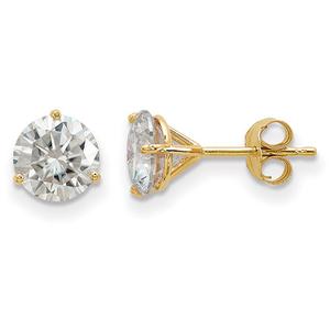 True Light(tm) 6.5mm Round Moissanite Martini Post Earrings