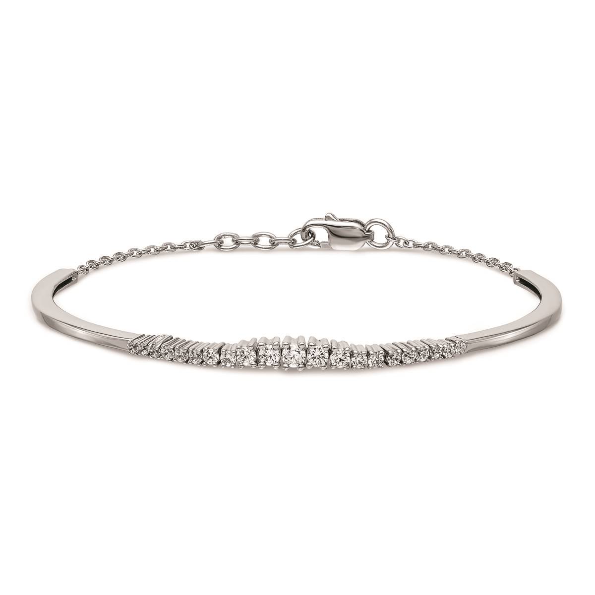 Pure Fire 14kt. White Gold Lab Grown Diamond Graduated Bangle