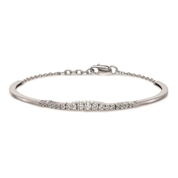Pure Fire 14kt. White Gold Lab Grown Diamond Graduated Bangle alternate view