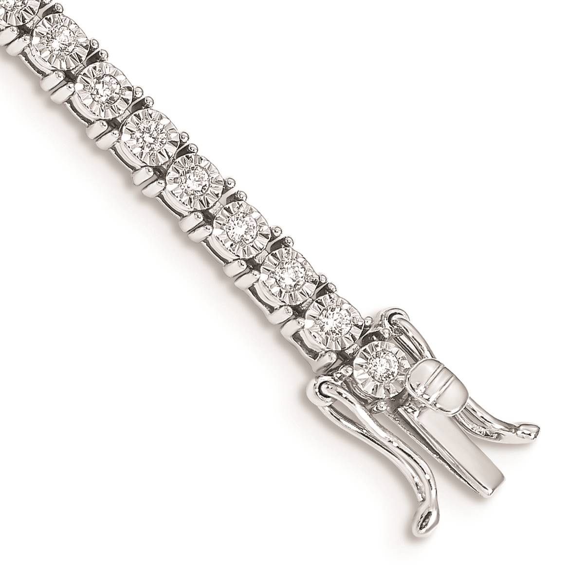 Pure Fire 14kt. White Gold Lab Grown Diamond Illusion Bracelet