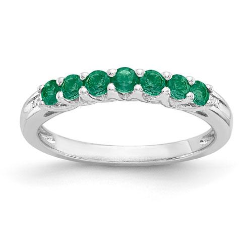 Gemstone Classics(tm) Sterling Silver Created Emerald Ring