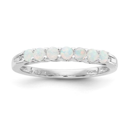 Gemstone Classics(tm) Sterling Silver & Created Opal Ring