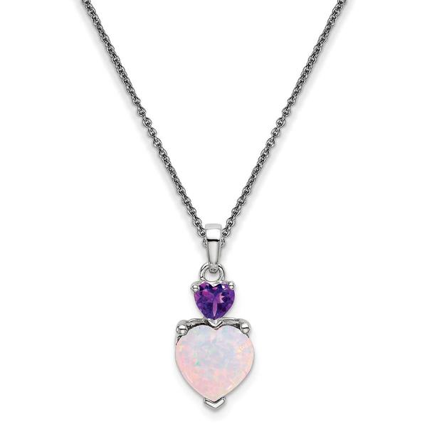 Gemstone Classics(tm) 14kt. White Gold & Amethyst Pendant Necklace