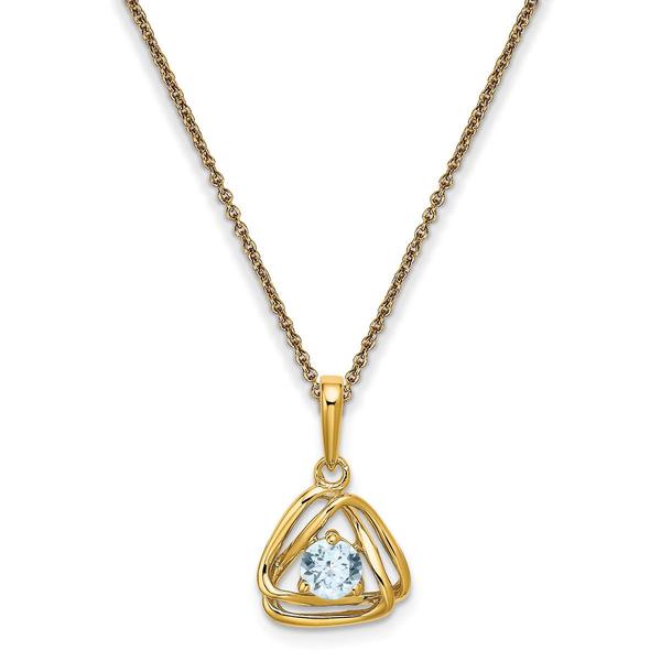 Gemstone Classics(tm) 14kt. Yellow Gold Blue Topaz Pendant Necklace