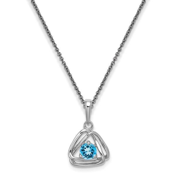 Gemstone Classics(tm) 14kt. White Gold Aquamarine Pendant Necklace