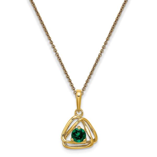 Gemstone Classics(tm) 14kt. Yellow Gold Emerald Pendant Necklace