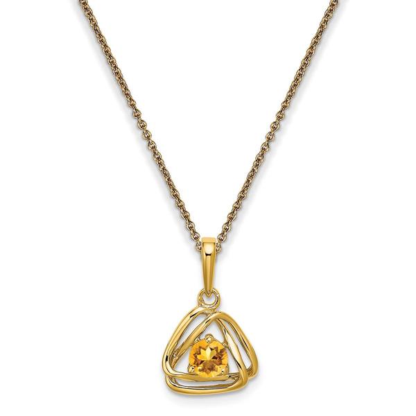 Gemstone Classics(tm) 14kt. Yellow Gold Citrine Pendant Necklace